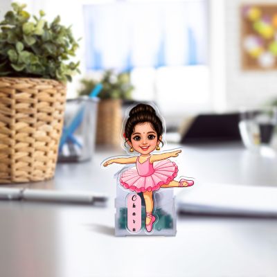 Personalized Ballerina Dancer Bobblehead Caricature Standee Fun Car Dashboard Accessory Birthday Gift for Girls & Dance Lover Decorative for Study Table Solar Powered Moving Head